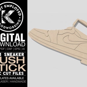 Tischkreissäge Schiebestock | CNC-Fräserdateien | AJ1 Schiebestock | AJ1 Sneaker Schiebestock | Push-Stick-Digital-Download-Dateien -Svg Dxf Eps Pdf Ai