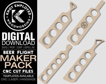 Bierflug | Custom Beer Flight | Bier Flugbrett | Bier Geschenk |Beer Paddle | Bier Flug Vorlage Digitale Dateien - SVG Dxf Pdf