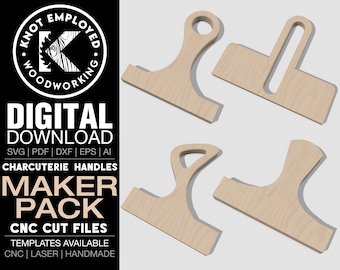 Charcuterie Board Handles | Handle Designs | Handle Templates | Charcuterie Board Template Digital Files - Svg Pdf Dxf