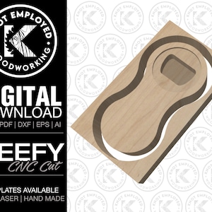 Bottle Opener  | CNC Vector | Beer Opener Insert Hardware| Bottle Opener Template Digital Files - Svg Pdf Dxf Eps Ai