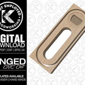 May include: A digital download template for a ringed wooden cutout. The template is available in SVG, PDF, DXF, EPS, and AI formats. The image shows a close-up of the cutout, which is made of light-colored wood and has a ringed design.