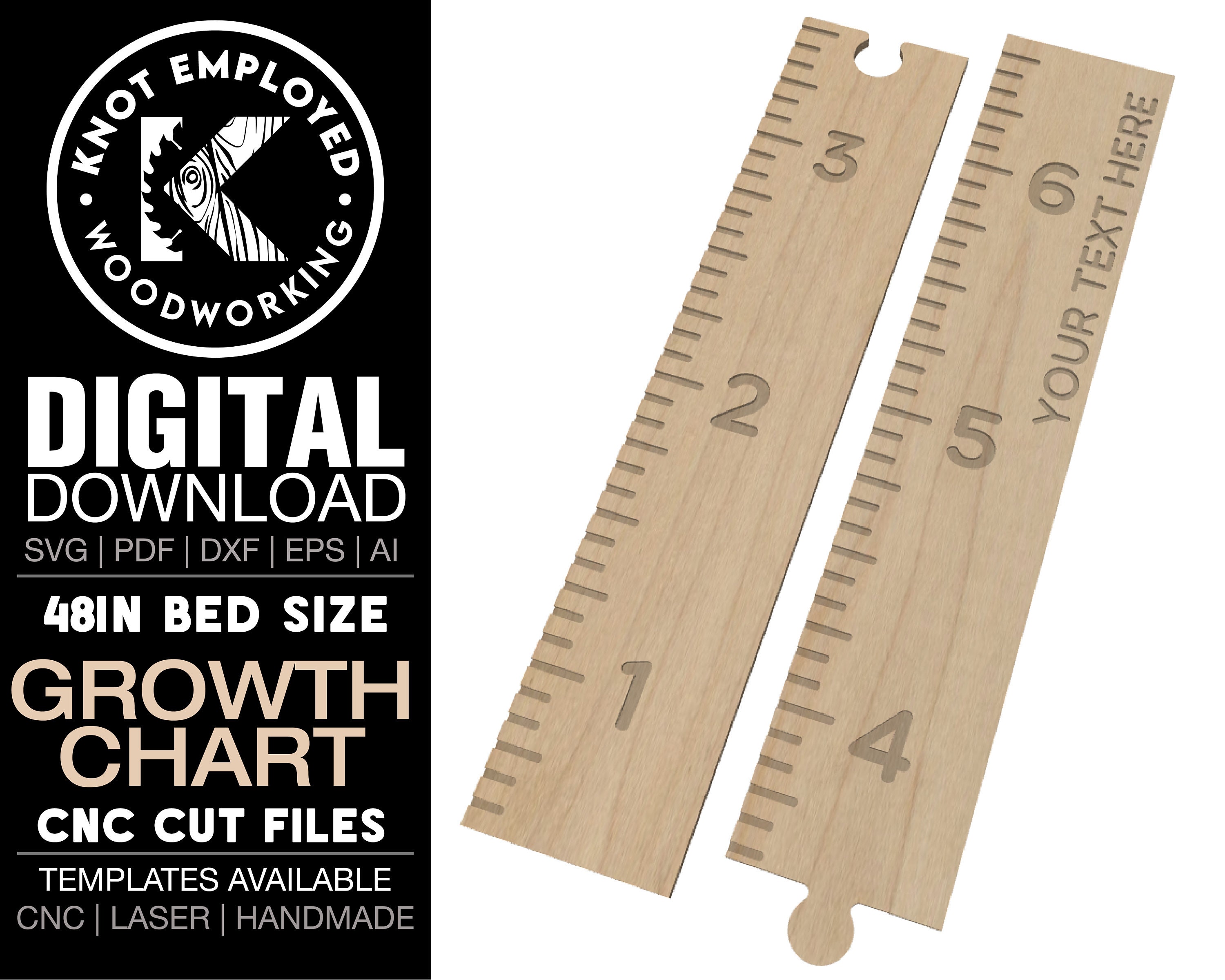 Growth Chart | Growth Chart Ruler | CNC Growth Chart | Family Growth Chart | Growth Chart Digital File - Svg Dxf Eps Ai Pdf