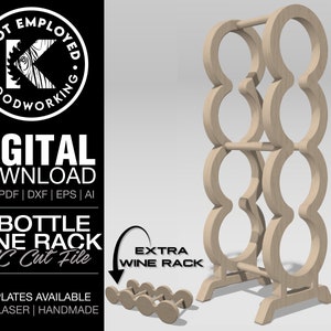 May include: A wooden wine rack with four bottle slots. The rack is made of light brown wood and has a simple, modern design. The rack is shown on a white background. The text "EXTRA WINE RACK" is visible in the image.