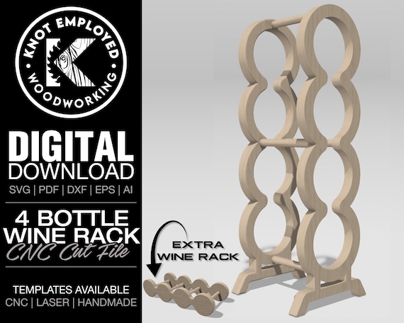 Wine Bottle Holder | Wine Rack | Wine Holder | Wine Rack Countertop | Wine Storage Rack | Wine Rack Digital Files - Svg Pdf Dxf Eps Ai