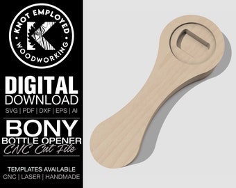 Abridor de garrafas | Vetor CNC | Hardware de inserção para abridor de cerveja | Arquivos digitais de modelo de abridor de garrafas - Svg Pdf Dxf Eps Ai