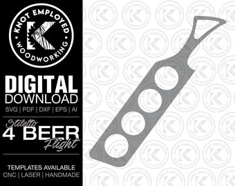 Beer Flight | Custom Beer Flight | Beer Flight Board | Beer Gift | Beer Paddle | Beer Flight Template Digital Files - Svg Pdf Dxf Eps Ai