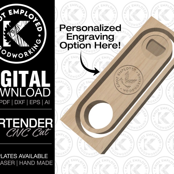 Bottle Opener  | CNC Vector | Beer Opener Insert Hardware| Bottle Opener Template Digital Files - Svg Pdf Dxf Eps Ai Nc