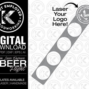 Beer Flight | Custom Beer Flight | Beer Board | Beer Paddle | Laser Engrave | Glass Flight Template Digital Files - Svg Pdf Dxf Eps Ai