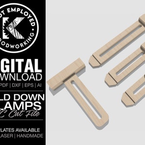 CNC Clamps | Hold Down Clamps | T-Track Clamps | Spoil Board Clamps | CNC Clamp Digital Files - Svg Pdf Dxf Eps Ai