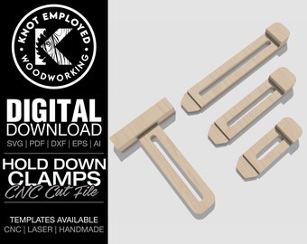CNC Clamps | Hold Down Clamps | T-Track Clamps | Spoil Board Clamps | CNC Clamp Digital Files - Svg Pdf Dxf Eps Ai