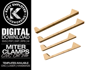 Miter Clamp Jig | Miter Joint | Acute Angle Clamp | CNC Miter Clamp | Furniture Jig | Miter Clamp Digital Files - Svg Pdf Dxf Eps Ai