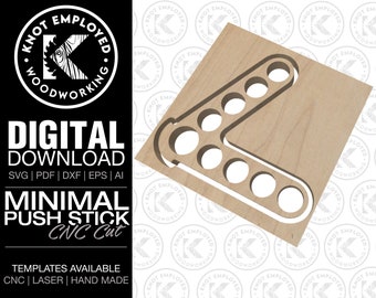 Pilarka stołowa Push Stick | Pliki routera CNC | Szablony do druku | Pliki do pobrania cyfrowego Push Stick - Svg Dxf Eps Pdf Ai