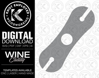 Wine Caddy | Wine Glass Holder | Wine Holder | Wine Caddy Template Digital Files - Svg  Pdf  Dxf  Eps  Ai