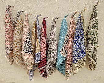 Unique Bulk Bandanas Set of 10 Organic Cotton Bandana Bandana Scarf, Paisley Design Scarf, Vibrant Color, High-Quality