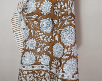 Cotton Sarong, Indian Hand Blockprint, Beach wrap, Skirt, Pareo, Shawl, Cotton Voile, Scarf, Sarongs, Block print, Floral, Summer