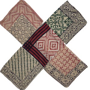 Bandana Set of 5 Organic Cotton Bandana Scarf, Neckerchiefs, Cowboy Bandana, Large Square Cotton Scarf