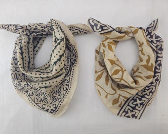 Set of 2 Organic Cotton Bandana Bandana Scarf, Paisley Design Scarf, Vibrant Color, High-Quality, Winter Scarf, Unique Design