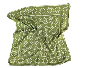 Cotton Bandanas, Bohemian Style Cotton Neck Scarf, Boho Soft Cotton Bandana, Cotton Cotton Square Scarf gift handkerchief Round Print
