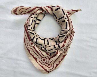 Floral Bandana Organic Cotton Bandana Moselle, Bandana Scarf, Paisley Design Scarf, Gift High-Quality, Unique Boho Chic Cotton Bandana