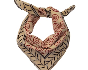 Organic Cotton Bandana Bandana Scarf, Paisley Design Scarf, Vibrant Color, High-Quality, Winter Scarf, Unique Design Block Print Bandana
