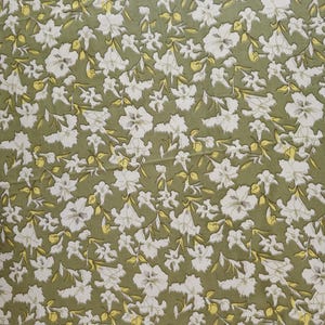 Tessuto di cotone al 100% stampato a mano con motivo floreale indiano verde e bianco, tessuto al metro, tessuto per tende, cuscini, tessuti per la realizzazione di abiti