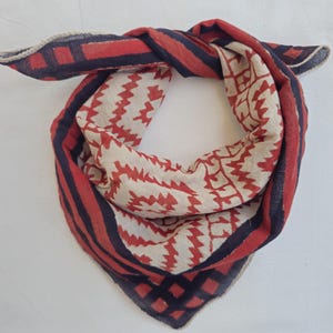 100% Cotton Bandanas, Bohemian Style Cotton Neck Scarf, Boho Soft Cotton Bandana, Cotton Cotton Square Scarf gift handkerchief Round Print