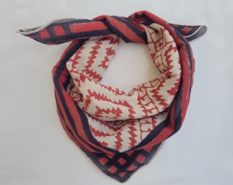 Bandanas 100% Algodón, Bufanda de Cuello de Algodón Estilo Boho, Bandana de Algodón Suave Boho, Bufanda Cuadrada de Algodón de Algodón