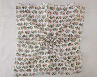 Floral Bandana Organic Cotton Bandana Moselle, Bandana Scarf, Paisley Design Scarf, Gift High-Quality, Unique Boho Chic Cotton Bandana