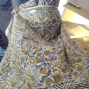 Jari Hand Block Print Sciarpe Sarong in cotone indiano Sarong decorativo fatto a mano in cotone da spiaggia Pareo, Sarong stampato, stampa a mano