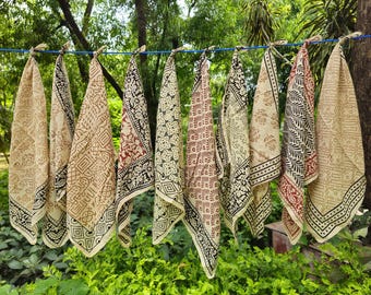 Unique Bulk Bandanas Set of 10 Organic Cotton Bandana Bandana Scarf, Paisley Design Scarf, Vibrant Color, High-Quality