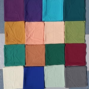 Assorted Solid Color Fat Quarter Bundle, Cotton Quilting Fabric Squares, Earth Tone & Pastel Fabric Pack, Pre Cut Sewing Fabric