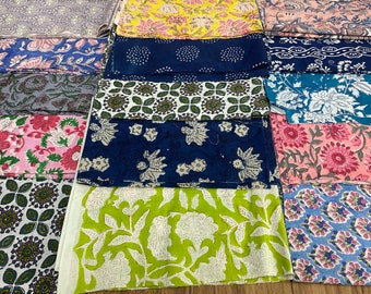 Indian Hand Block Print Scrap, Floral Cotton Fabric, Scraps Bundle, Scrap Pack, Cotton Fabric, Fat Quarter, Cotton Patchers,
