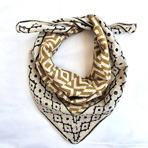 Cotton bandana, square Cotton scarf, men women bandana, brown Cotton neckerchief, square Cotton kerchief, western dog bandana