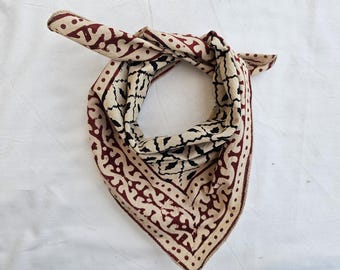 Bandanas 100% Algodón, Bufanda de Cuello de Algodón Estilo Boho, Bandana de Algodón Suave Boho, Bufanda Cuadrada de Algodón de Algodón