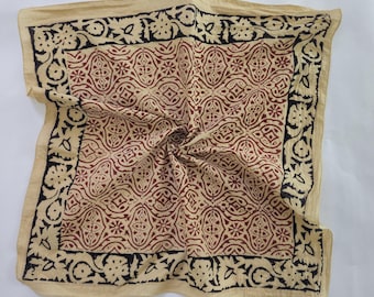 Hand Block Print Bandana Natural Organic print Bandana Scarf Premium Organic Cotton Bandana - Trendy Paisley Design Scarf for Men and Women