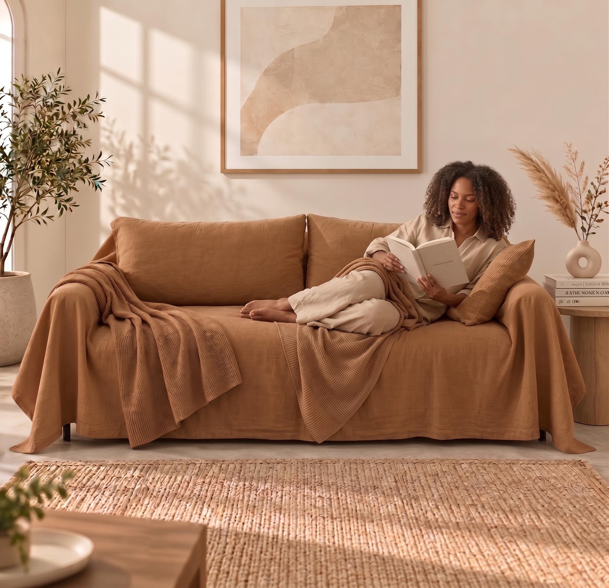 Natural couch cover