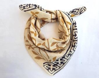 Bandanas 100% Algodón, Bufanda de Cuello de Algodón Estilo Boho, Bandana de Algodón Suave Boho, Bufanda Cuadrada de Algodón de Algodón