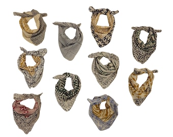 Unique Bulk Bandanas Set of 10 Organic Cotton Bandana Bandana Scarf, Paisley Design Scarf, Vibrant Color, High-Quality