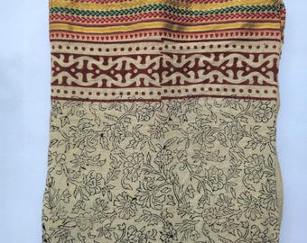 Silk Border (Zari) Hand Block Print cotton scarves,Cotton Sarong,Bagru,Print,Pareo,Decorative Summer Beach Pareo jaipur print