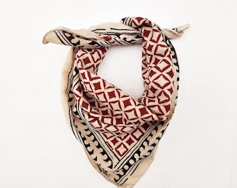 Bandanas 100% Algodón, Bufanda de Cuello de Algodón Estilo Boho, Bandana de Algodón Suave Boho, Bufanda Cuadrada de Algodón de Algodón