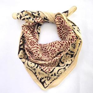 100% Cotton Bandanas, Bohemian Style Cotton Neck Scarf, Boho Soft Cotton Bandana, Cotton Neckerchief, Cotton Square Scarf gift handkerchief