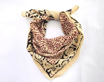 100% Cotton Bandanas, Bohemian Style Cotton Neck Scarf, Boho Soft Cotton Bandana, Cotton Neckerchief, Cotton Square Scarf gift handkerchief