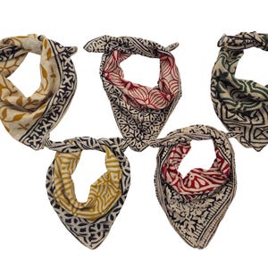 Set of 5 Organic Cotton Bandana Bandana Scarf, Paisley Design Scarf, Vibrant Color, High-Quality, Winter Scarf, Unique Design