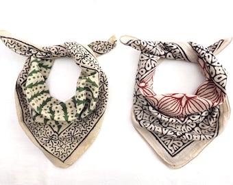 Set of 2 Organic Cotton Bandana Bandana Scarf, Paisley Design Scarf, Vibrant Color, High-Quality, Winter Scarf, Unique Design