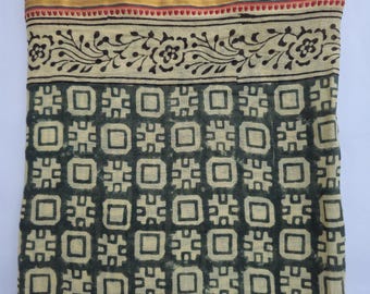 Hand Block Printed Zari Cotton Sarong, Beach Wrap Pareo, Long Scarf, Large Sarong, Cover up, Soft Fabric Scarf, Fashion Shawl Beach Sarong