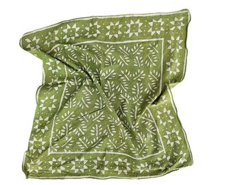 Block print bandanas Bohemian Style Cotton Neck Scarf, Boho Soft Cotton Bandana, Cotton Neckerchief, Cotton Square Scarf gift handkerchief