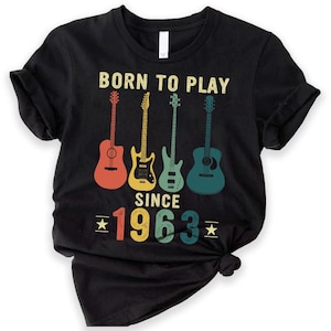 60th Birthday Guitarist T shirt, Vintage Music 1964 Shirt, Birthday Shirt, Vintage Retro Shirt, 60th Birthday Party, Born in 1964 Shirt