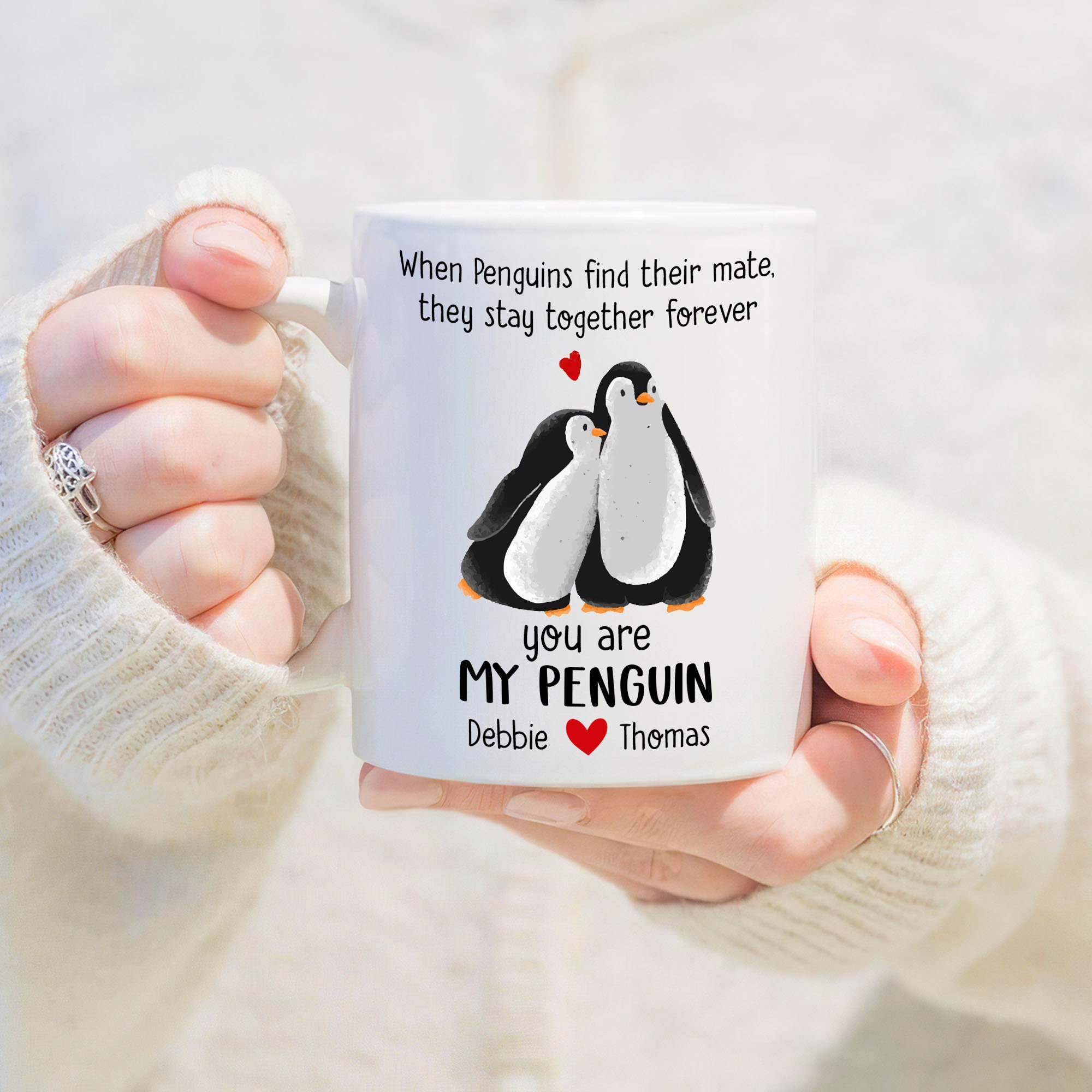 Personalized When Penguins Find Their Mate Mug, Valentine's Day Gift