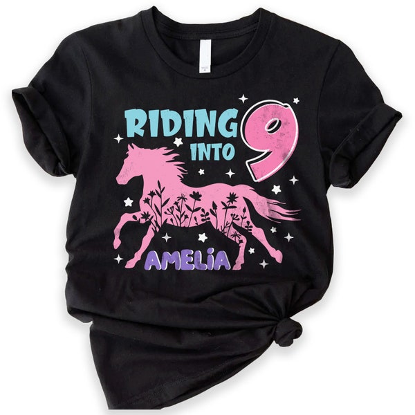 Horse Birthday Shirt Girls Horse Shirts, Horse Birthday, Equestrian Shirts,Horse Birthday Party Outfit, Horse Rider, Glitter Horse Gift Wind