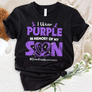 Overdose Awareness Shirt, Purple Ribbon T-Shirt For Overdose Awareness Month, Mental Health Shirt, Mental Health Awareness, Overdose Ribbon